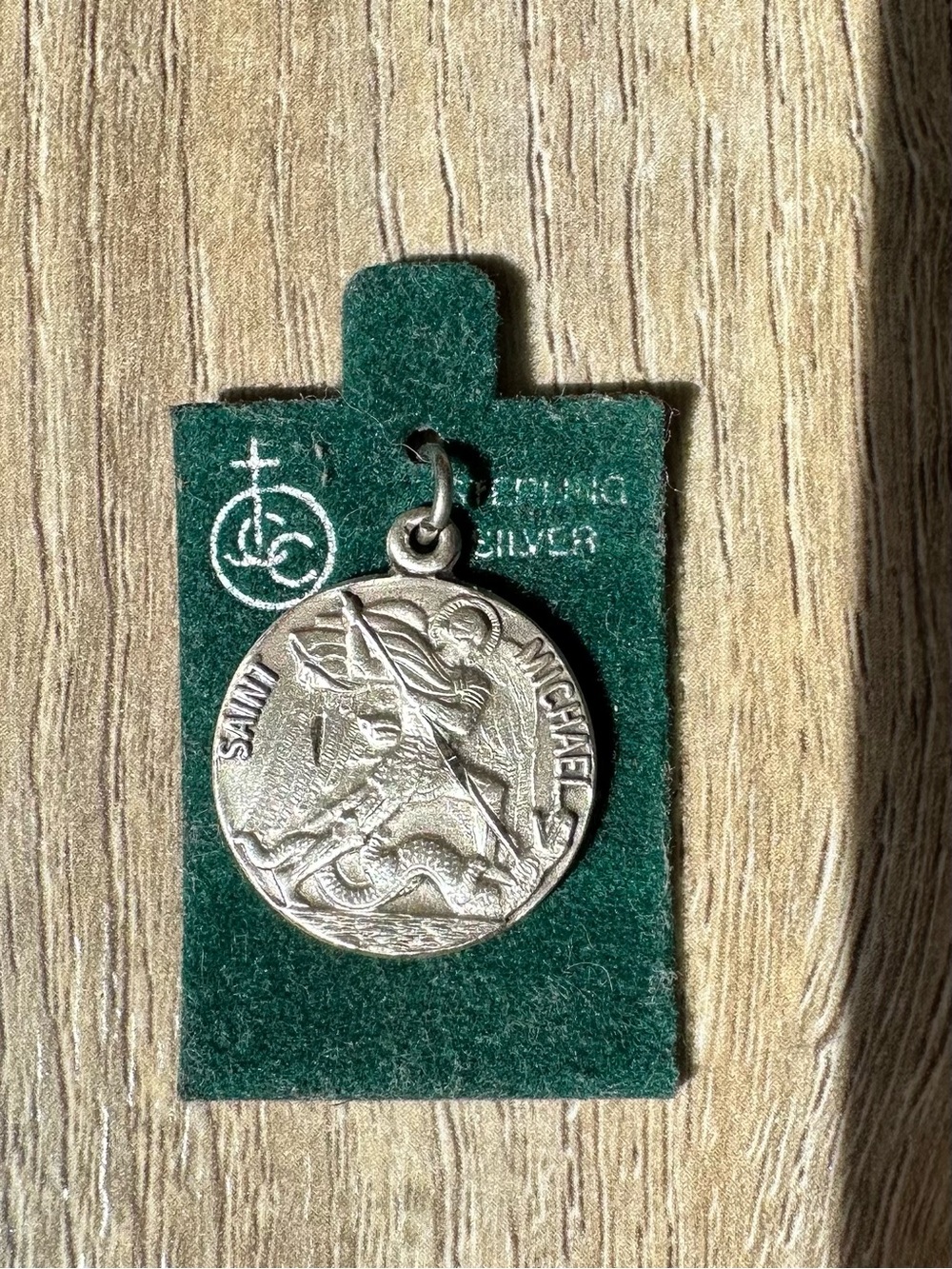 Saint Michael Silver Tone Medal Pendant